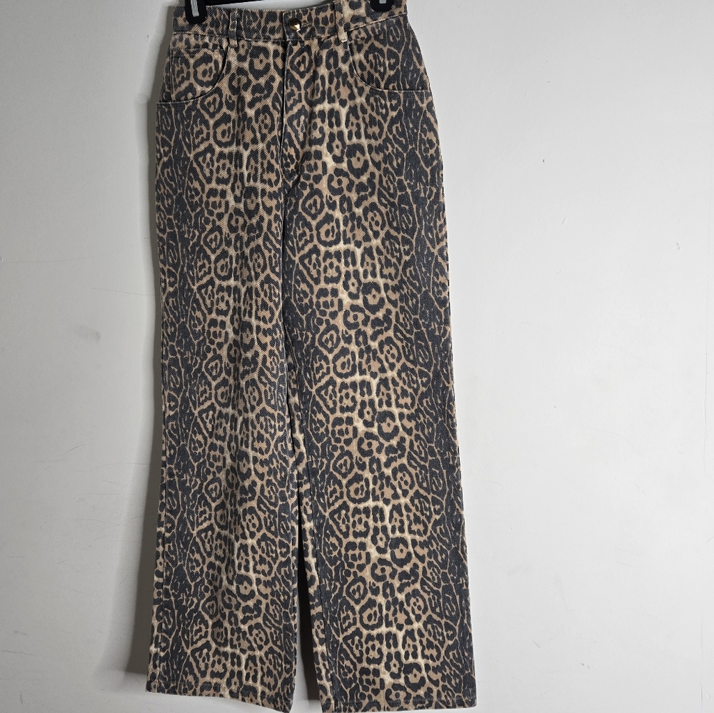 Beginning Boutique Leopard Print Pants US0  AU4 NWT